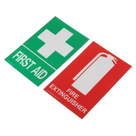 First Aid and Fire Extinguisher Sign Sticker